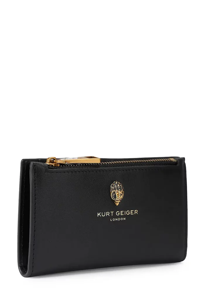 Kurt Geiger London портфейл дамски от кожа SLOANE черен 5873000109
