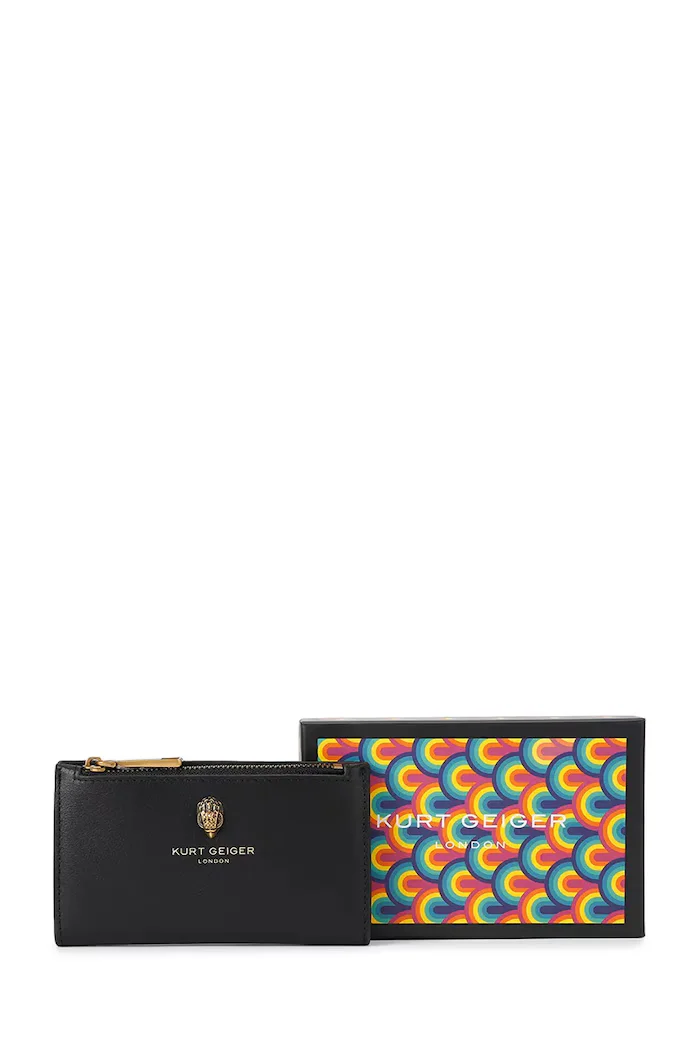 Kurt Geiger London портфейл дамски от кожа SLOANE черен 5873000109