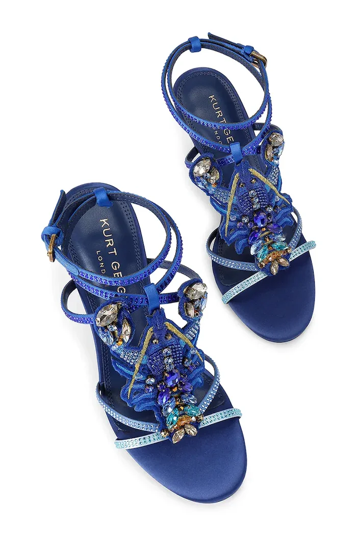 Kurt Geiger London сандали с висок ток Lobster Sandal Blue Fabric виолетови 5804080609