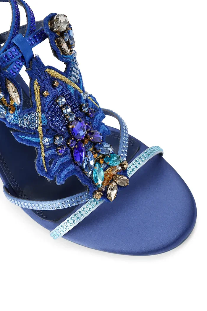 Kurt Geiger London сандали с висок ток Lobster Sandal Blue Fabric виолетови 5804080609