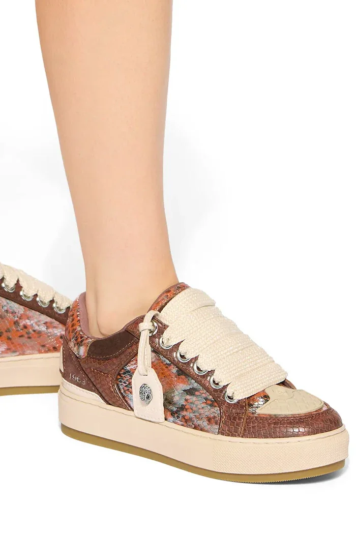 Kurt Geiger London Southbank Tag маратонки дамски от кожа кафяви 9564335719
