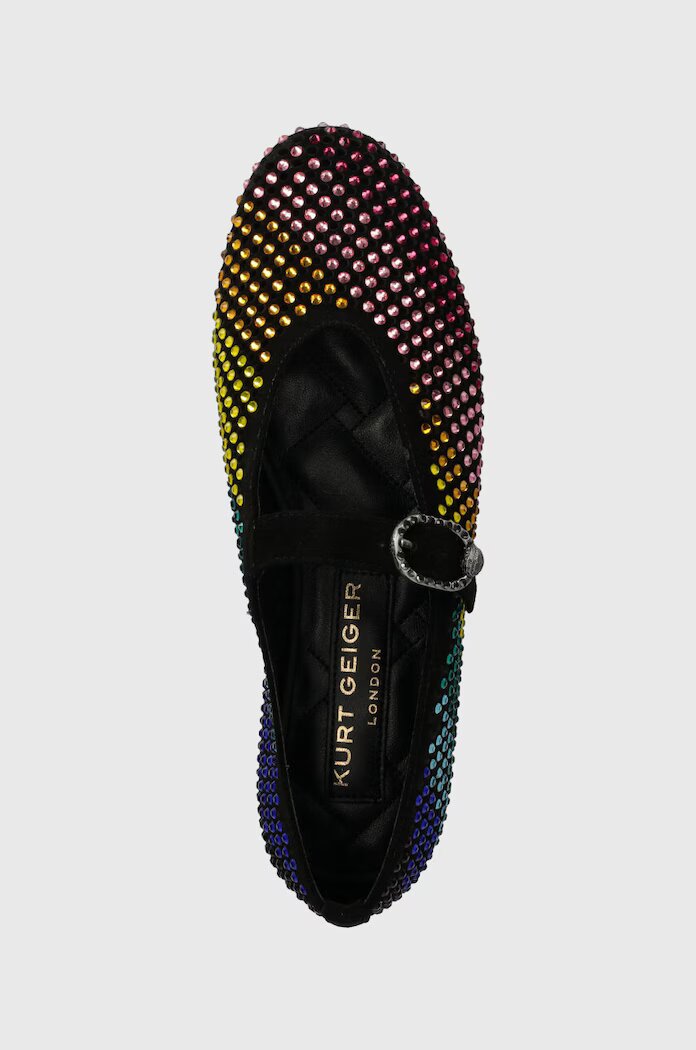 Kurt Geiger London Велурени балеринки Mayfair Ballet Flat в черно 2656305209