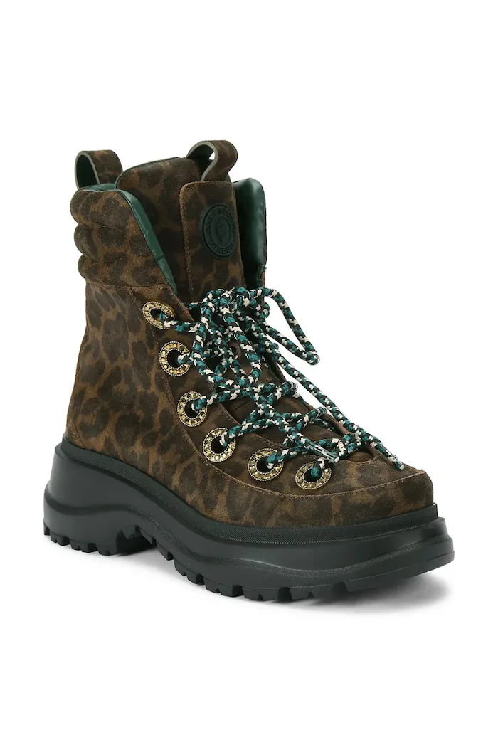 Kurt Geiger London Велурени боти Kensington Hiker в кафяво с равна подметка 4991835289
