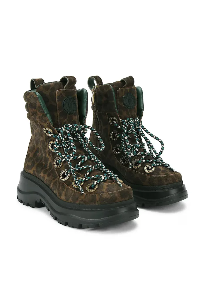 Kurt Geiger London Велурени боти Kensington Hiker в кафяво с равна подметка 4991835289