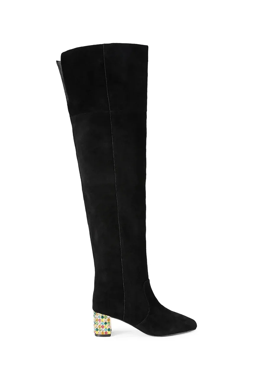 Kurt Geiger London Велурени ботуши Chelsea Block Otk Boot