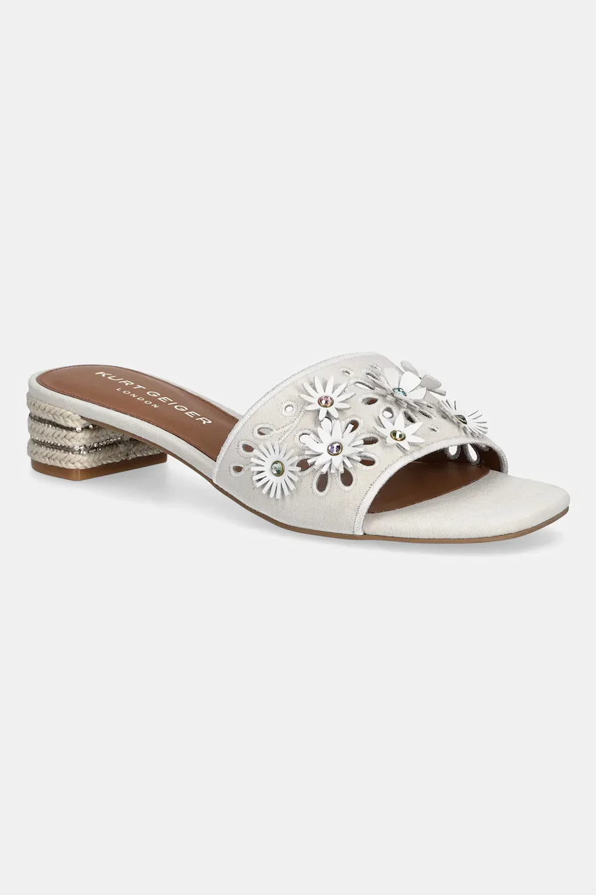 Kurt Geiger London Велурени чехли Flower Low Sandal