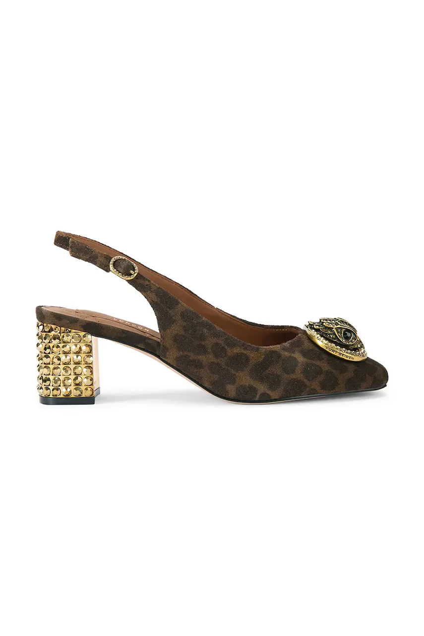 Kurt Geiger London Велурени обувки с дебел ток Chelsea Block Slingback