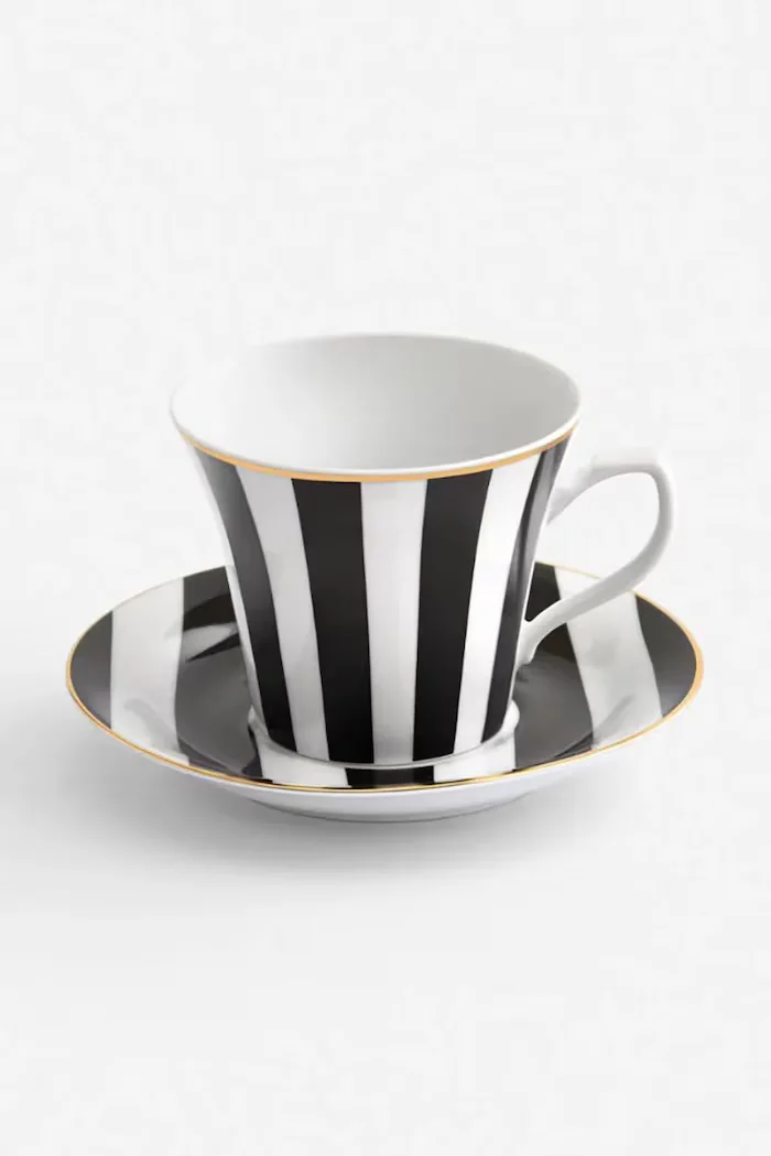 La Mania Чаша и чинийка Stripes 200 ml
