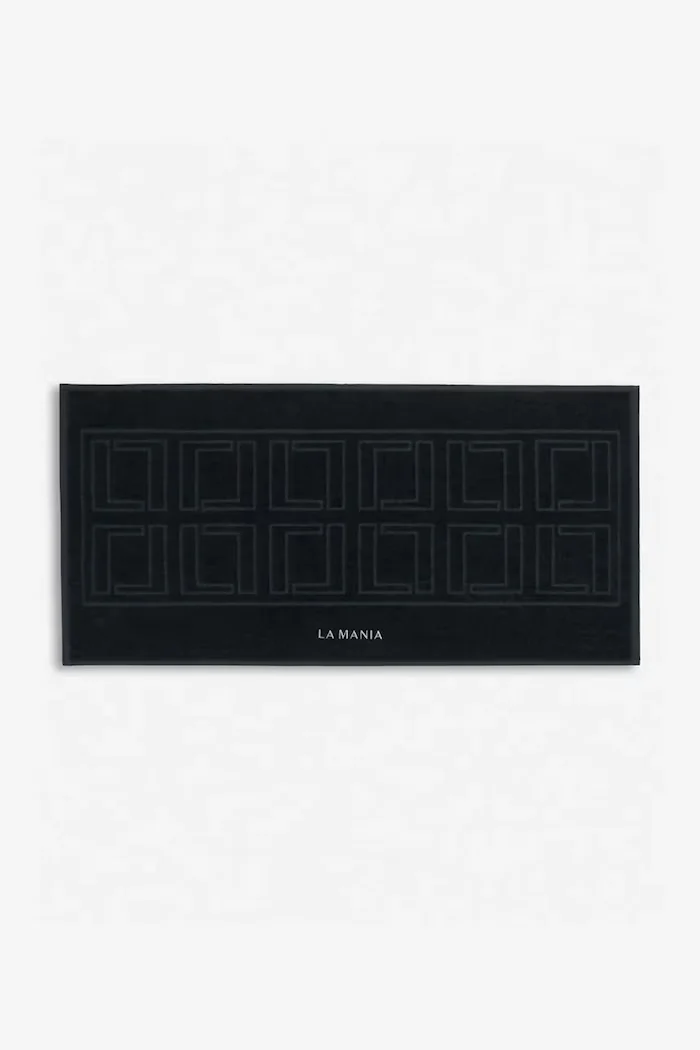 La Mania Памучен килим за баня Mono Mania 50 x 100 cm в черно