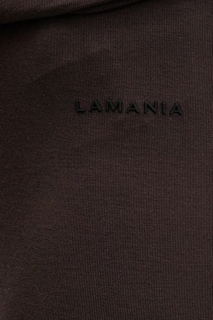 La Mania панталон с разкроен крачол дамски с вискоза кафяв с висока талия JAKE