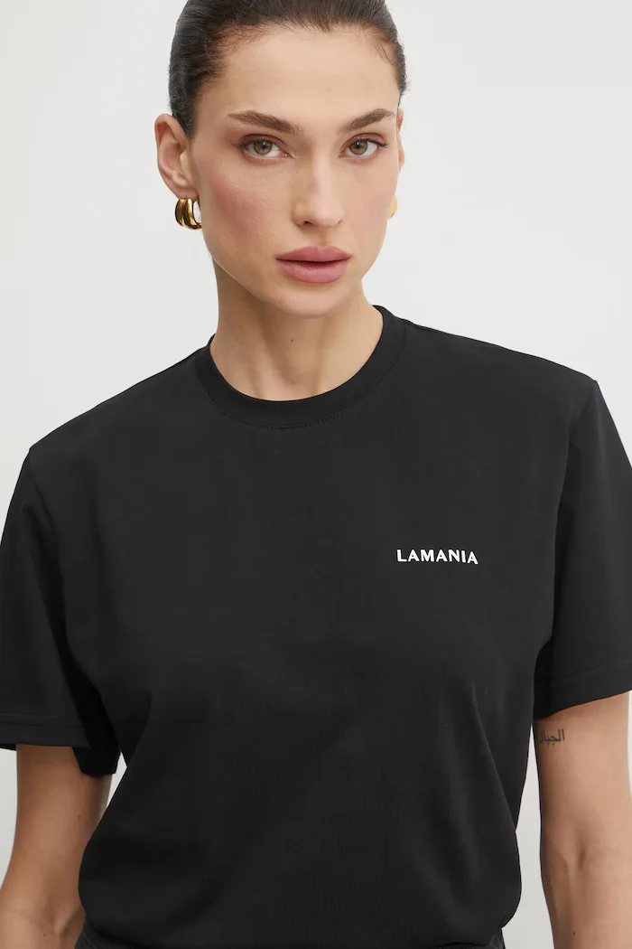 La Mania тениска дамска от памук черна BONI.3