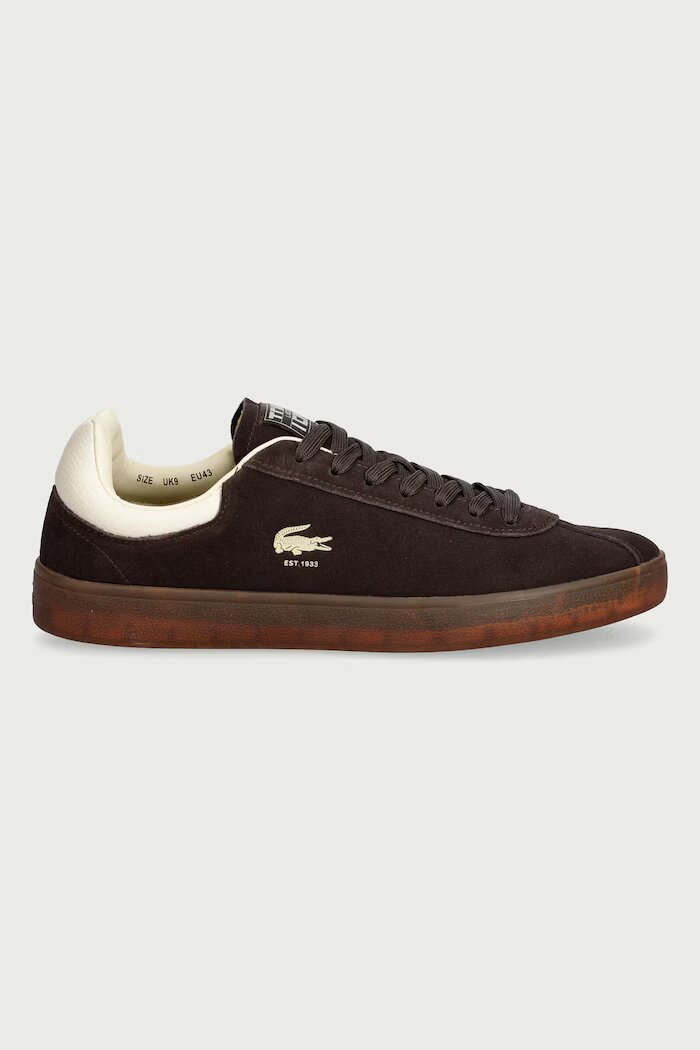 Lacoste BASESHOT маратонки мъжки от велур кафяви 52SMA0044