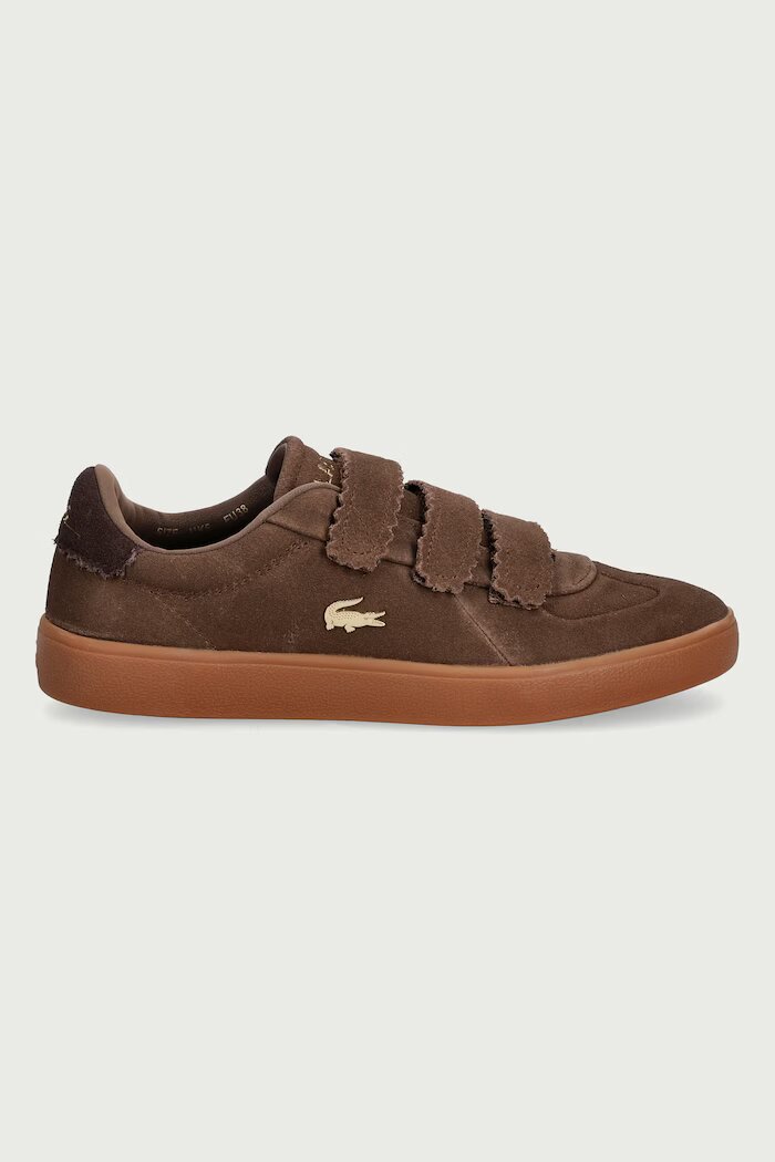 Lacoste BASESHOT STRAP маратонки дамски от велур кафяви 51SFA0079