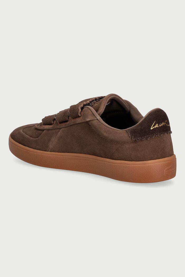 Lacoste BASESHOT STRAP маратонки дамски от велур кафяви 51SFA0079