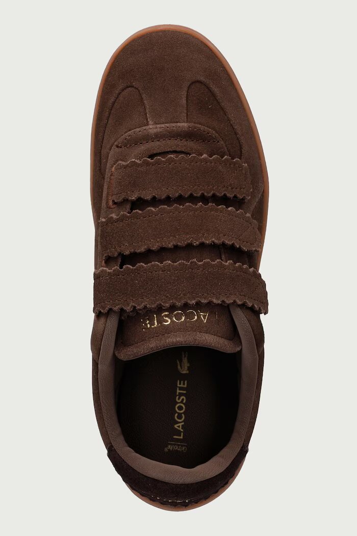 Lacoste BASESHOT STRAP маратонки дамски от велур кафяви 51SFA0079