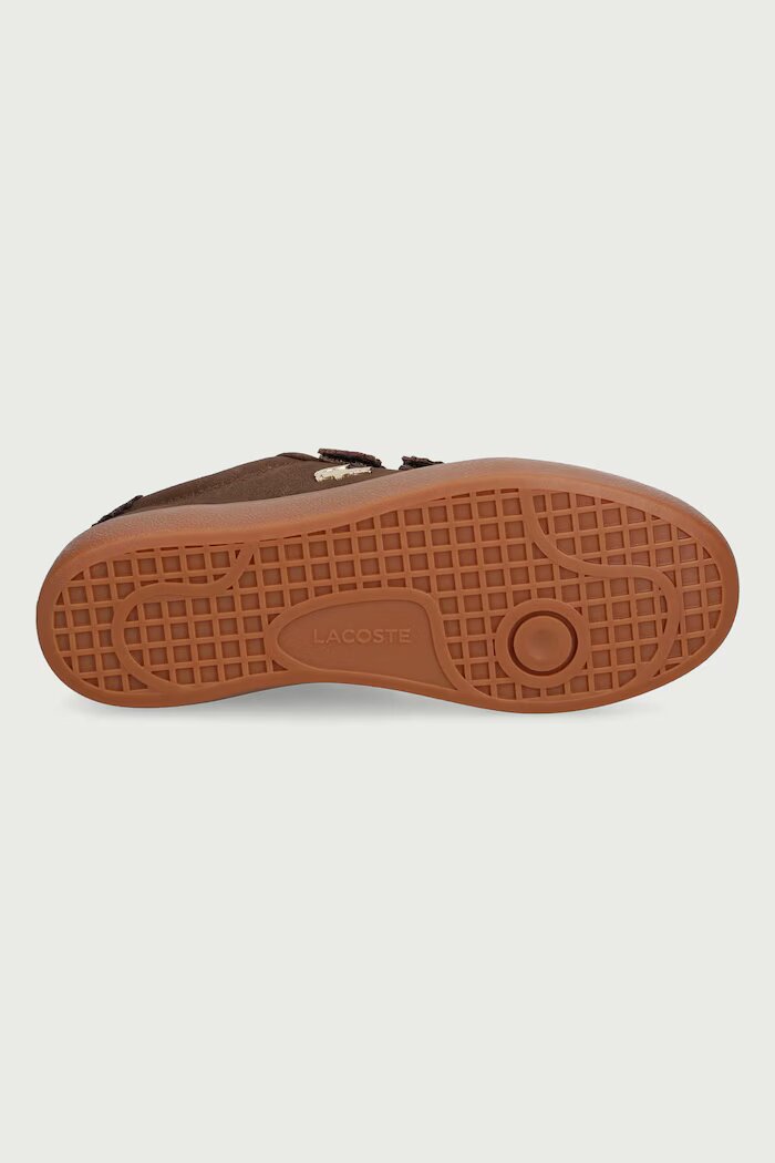 Lacoste BASESHOT STRAP маратонки дамски от велур кафяви 51SFA0079