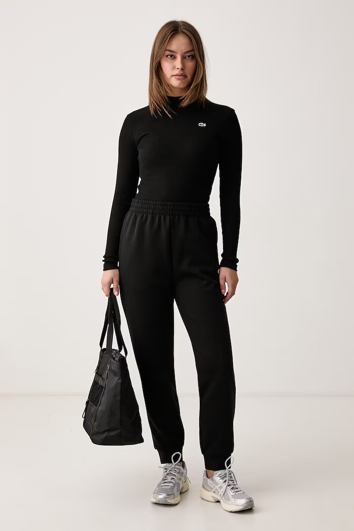 Lacoste блуза с дълги ръкави дамска от памук черна TF3164