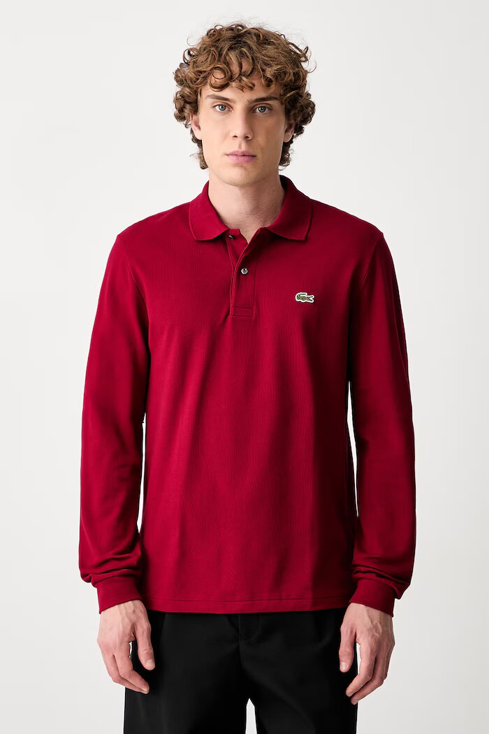 Lacoste блуза с дълги ръкави мъжка от памук бордо L1312