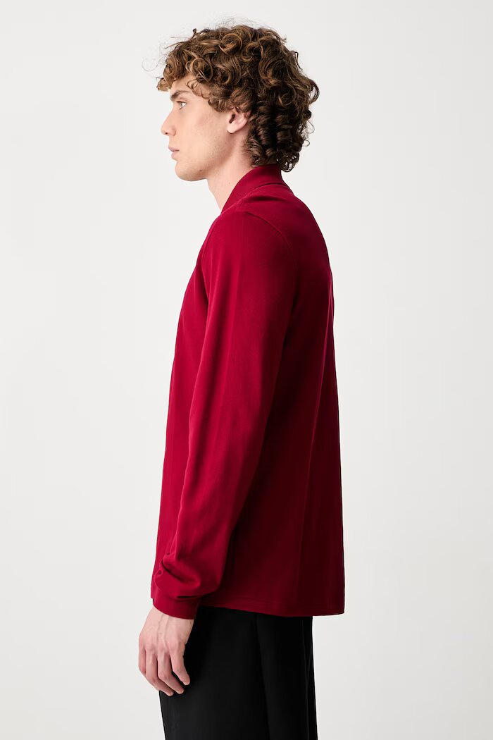 Lacoste блуза с дълги ръкави мъжка от памук бордо L1312