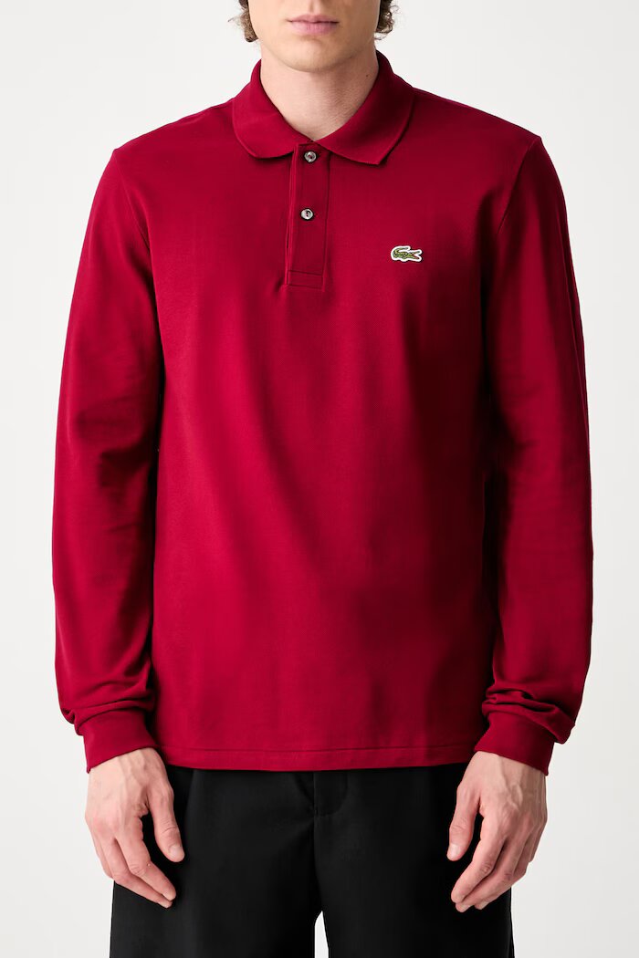Lacoste блуза с дълги ръкави мъжка от памук бордо L1312