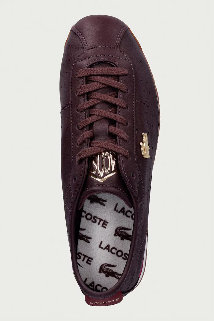 Lacoste CLUB-LOW маратонки дамски от кожа бордо 52SFA0103