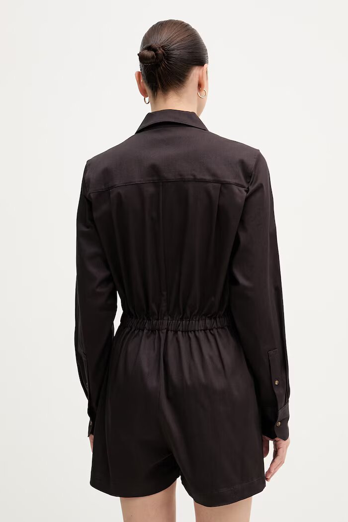 Lacoste гащеризон дамски от памук с еластан кафяв EF0557