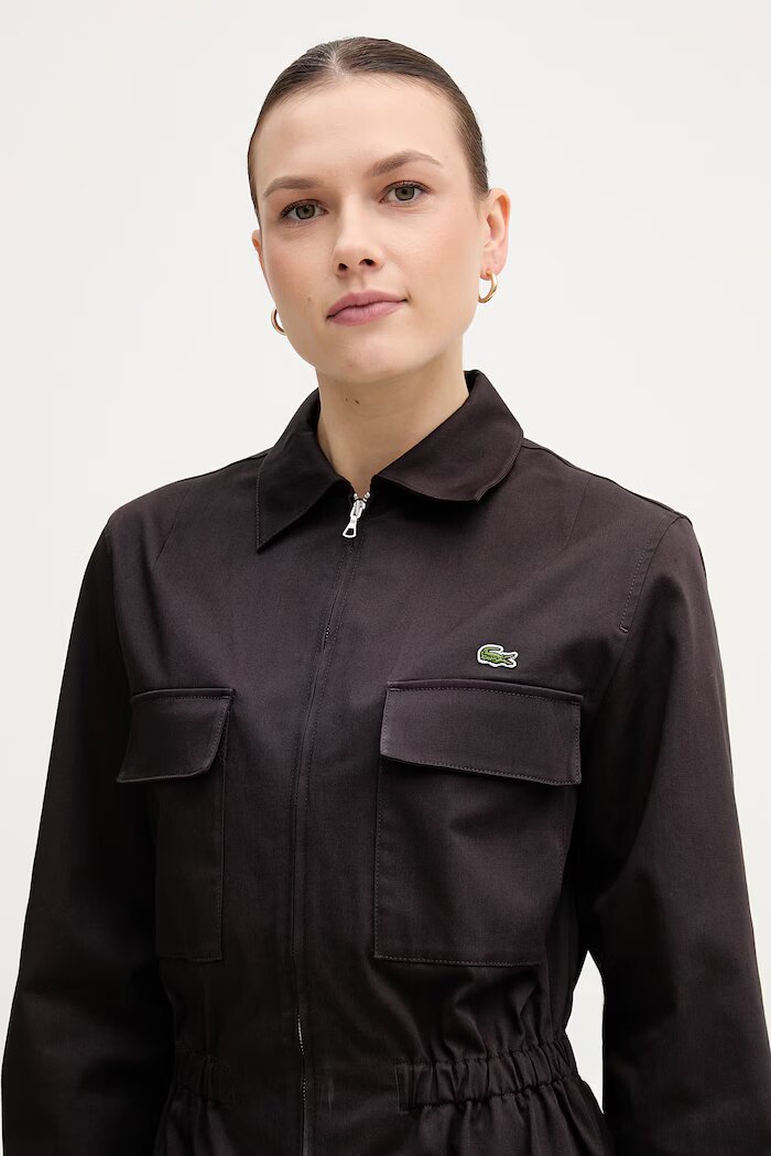 Lacoste гащеризон дамски от памук с еластан кафяв EF0557