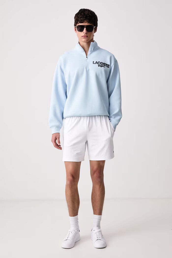 Lacoste къс панталон тип анцуг мъжки бял със стандартна талия GH0138