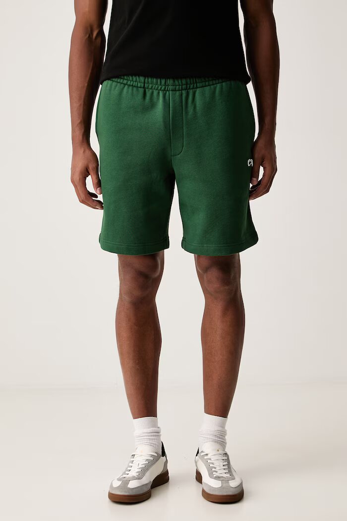 Lacoste къс панталон тип анцуг мъжки с памук зелен със стандартна талия GH8861