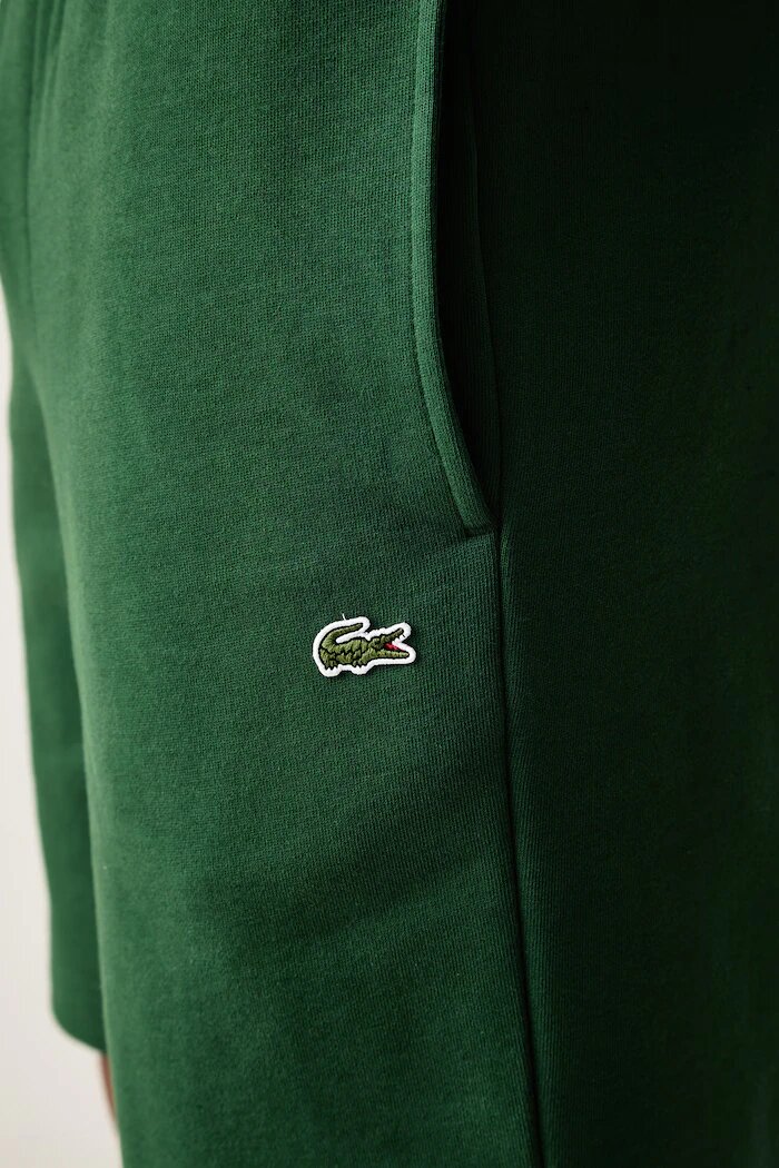 Lacoste къс панталон тип анцуг мъжки с памук зелен със стандартна талия GH8861