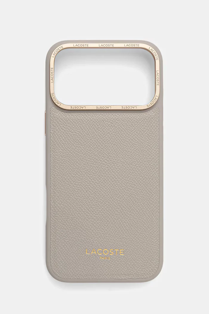 Lacoste Кейс за телефон iPhone 17 Pro Max в бежово LCHMP17XPCEGT