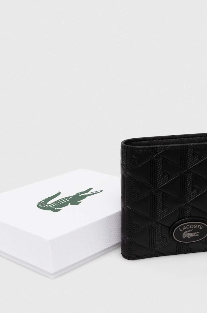 Lacoste Кожен портфейл мъжки в черно
