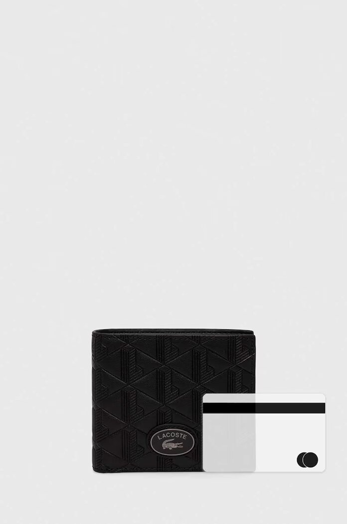 Lacoste Кожен портфейл мъжки в черно