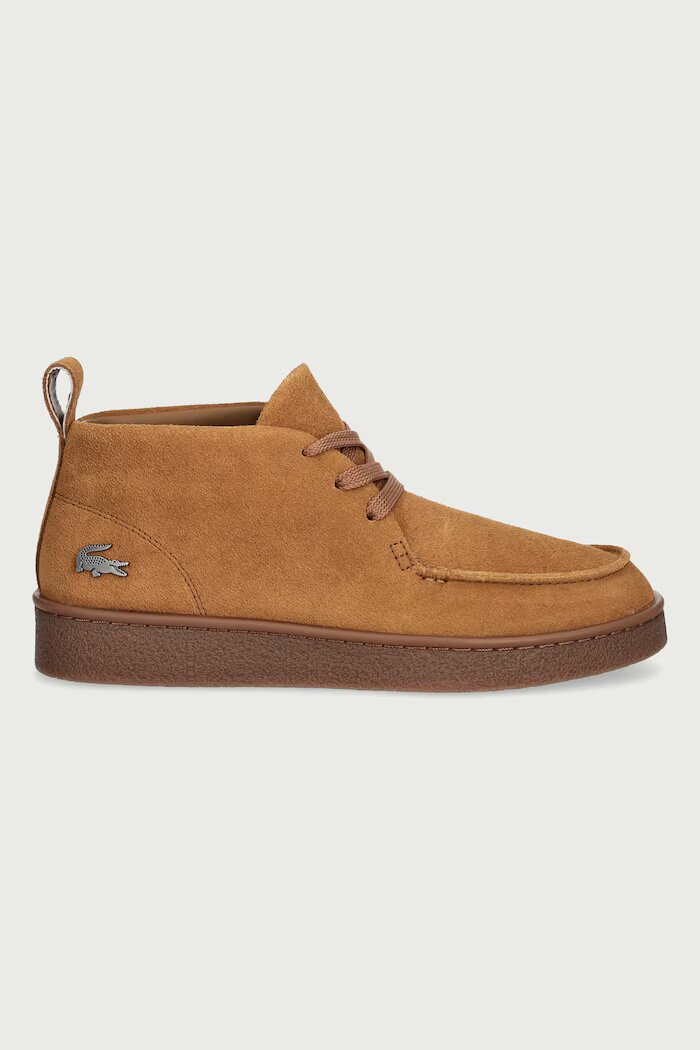 Lacoste обувки мъжки от велур BASESHOT CHUKKA кафяви 50SMA0028