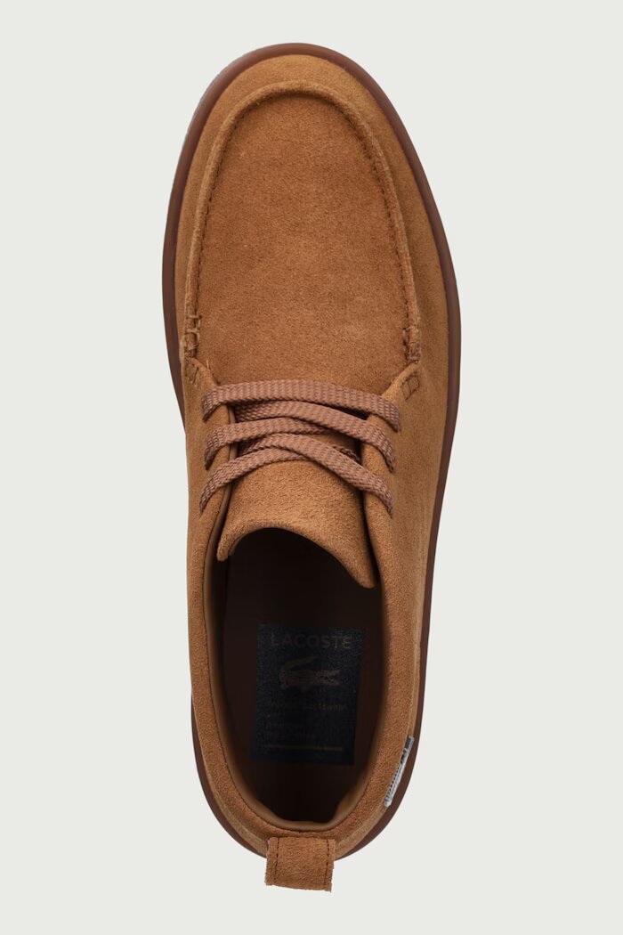 Lacoste обувки мъжки от велур BASESHOT CHUKKA кафяви 50SMA0028
