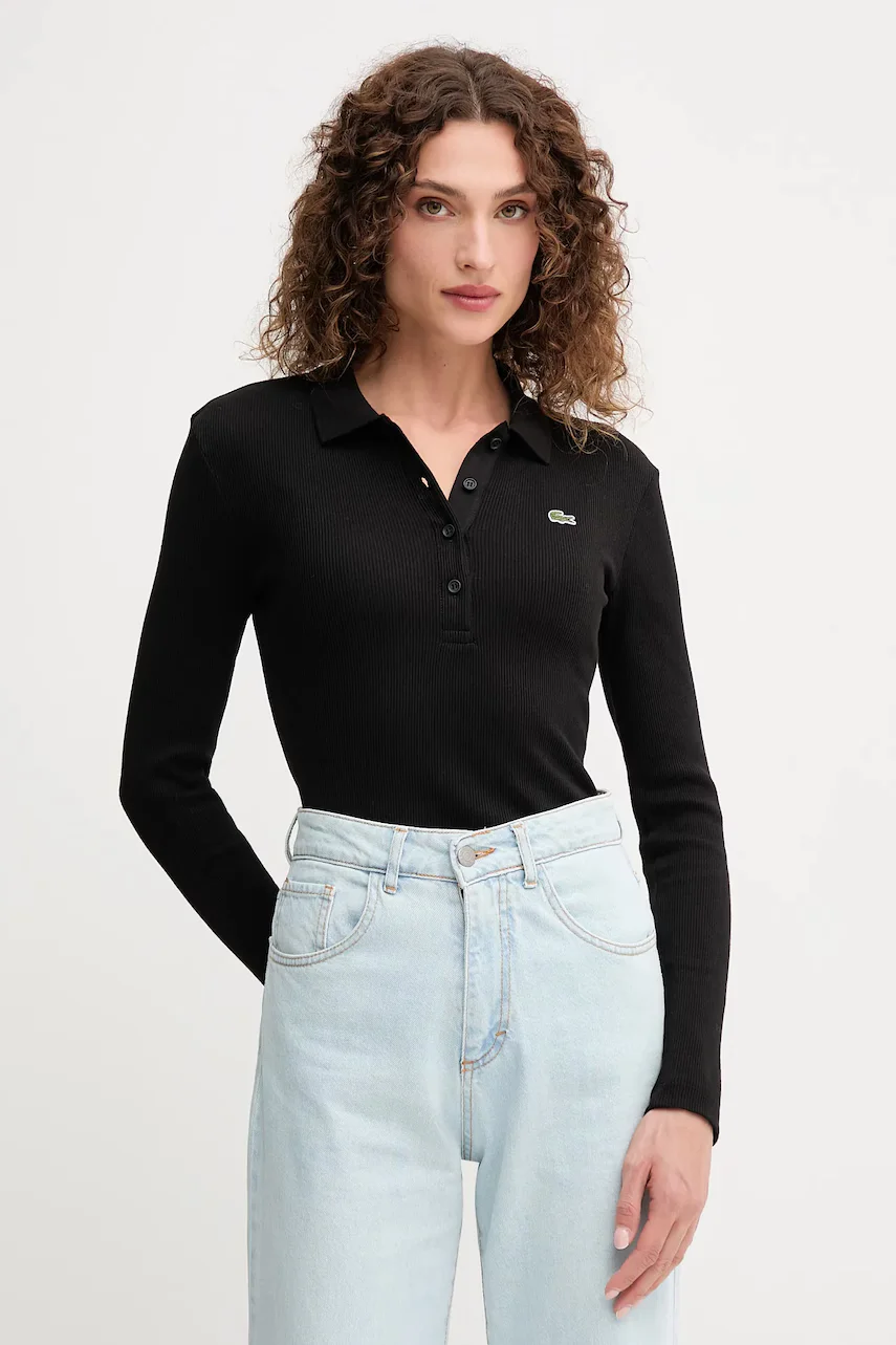 Lacoste Памучна блуза с дълги ръкави
