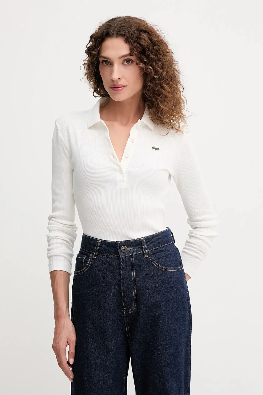 Lacoste Памучна блуза с дълги ръкави