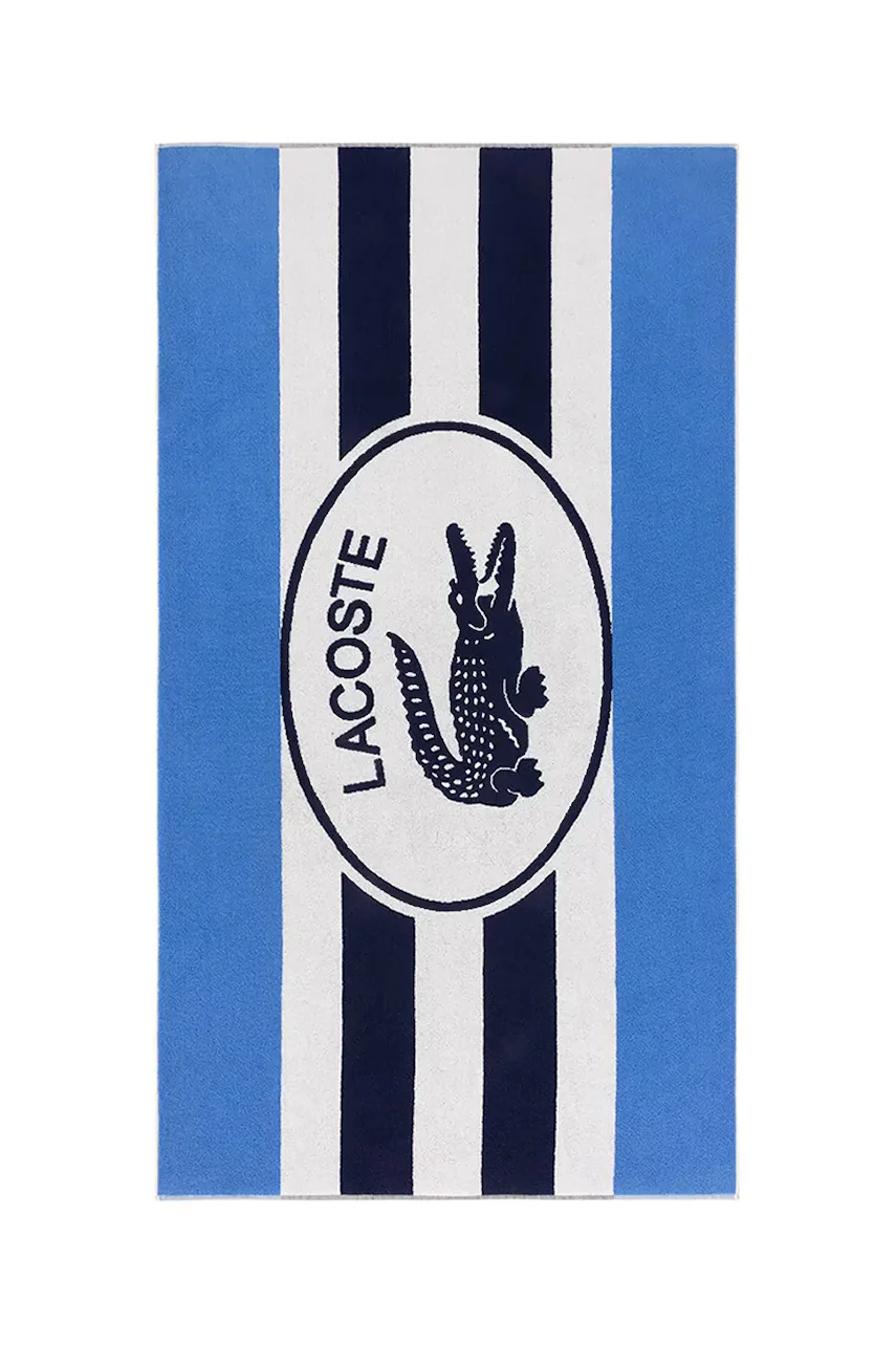 Lacoste Памучна плажна кърпа L BADGE Marine 90 x 160 cm