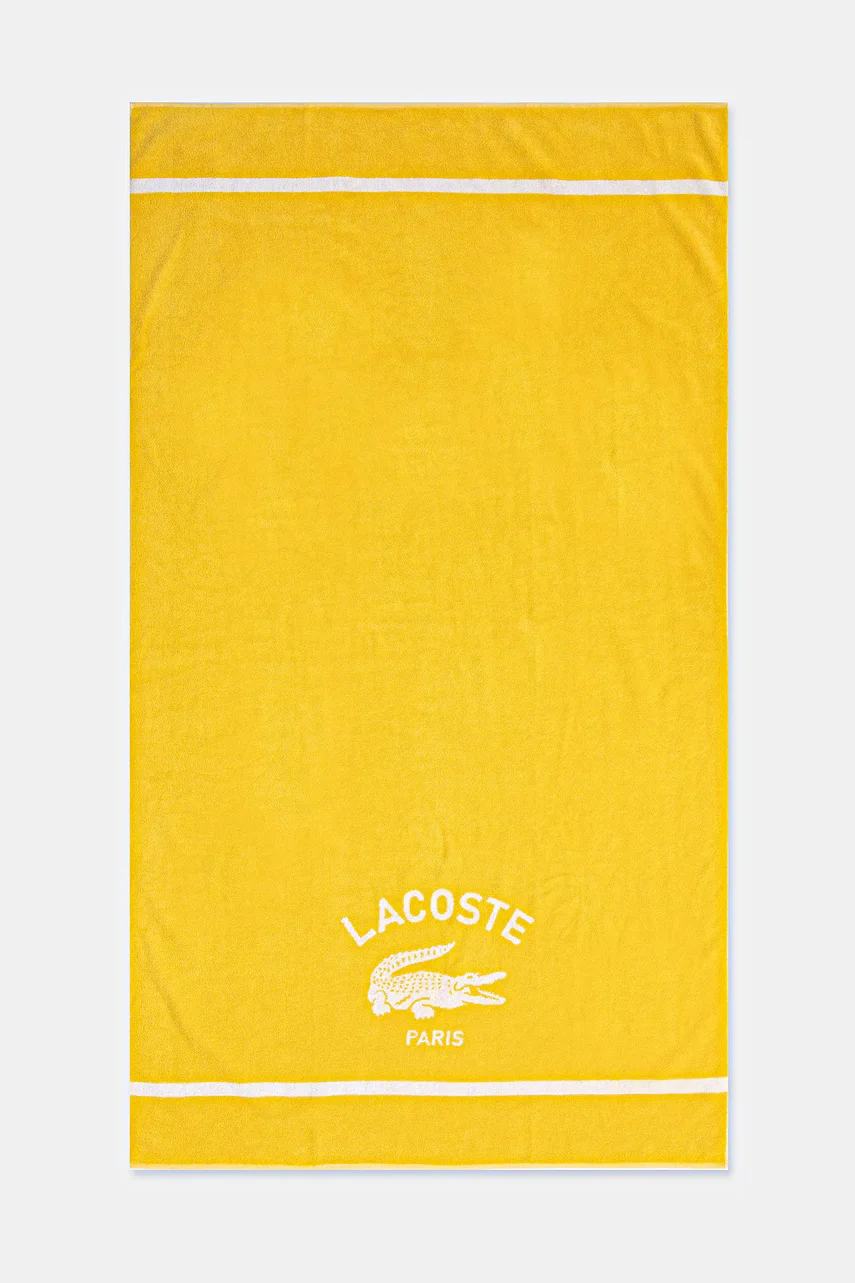 Lacoste Памучна плажна кърпа LORIGINE Jaune 90 x 160 cm