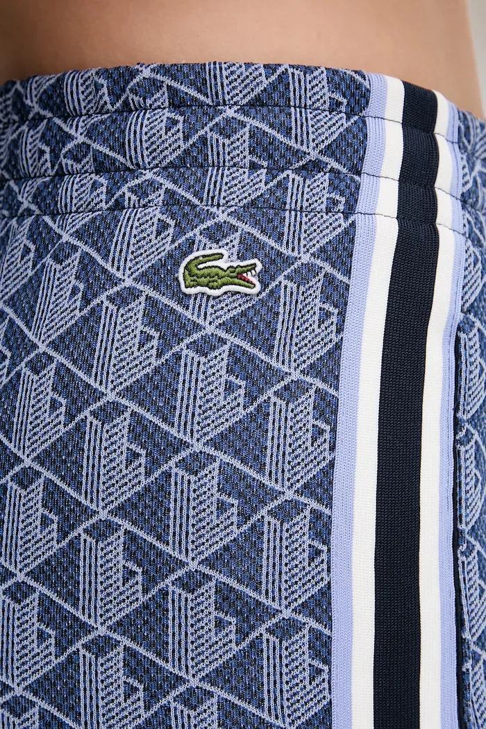 Lacoste панталон с разкроен крачол дамски син с висока талия XF9313