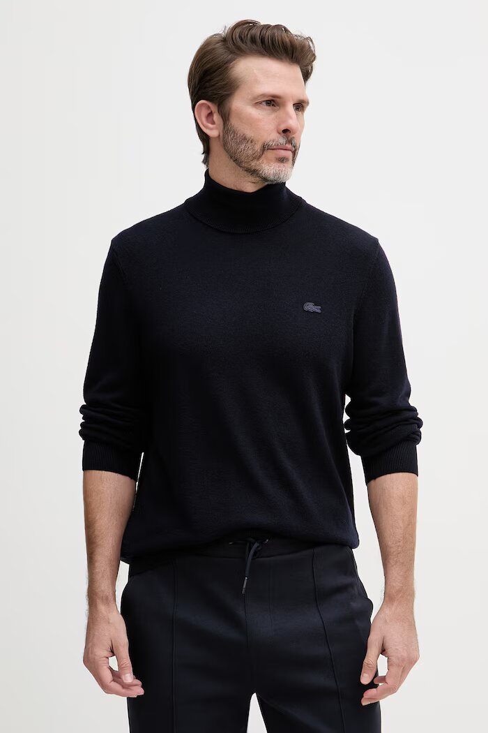 Lacoste поло мъжко от вълна тъмносиньо AH1959