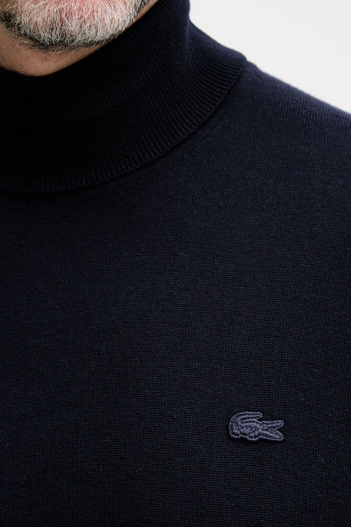 Lacoste поло мъжко от вълна тъмносиньо AH1959