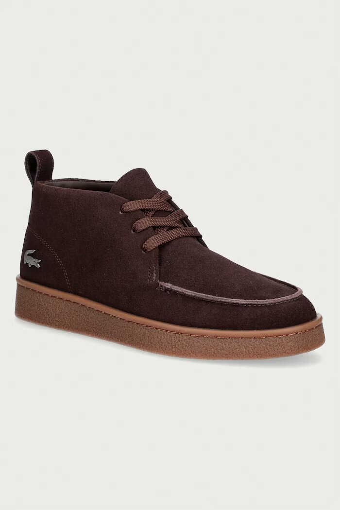 Lacoste половинки обувки мъжки от велур Baseshot Chukka Sneakers кафяви 50SMA0028