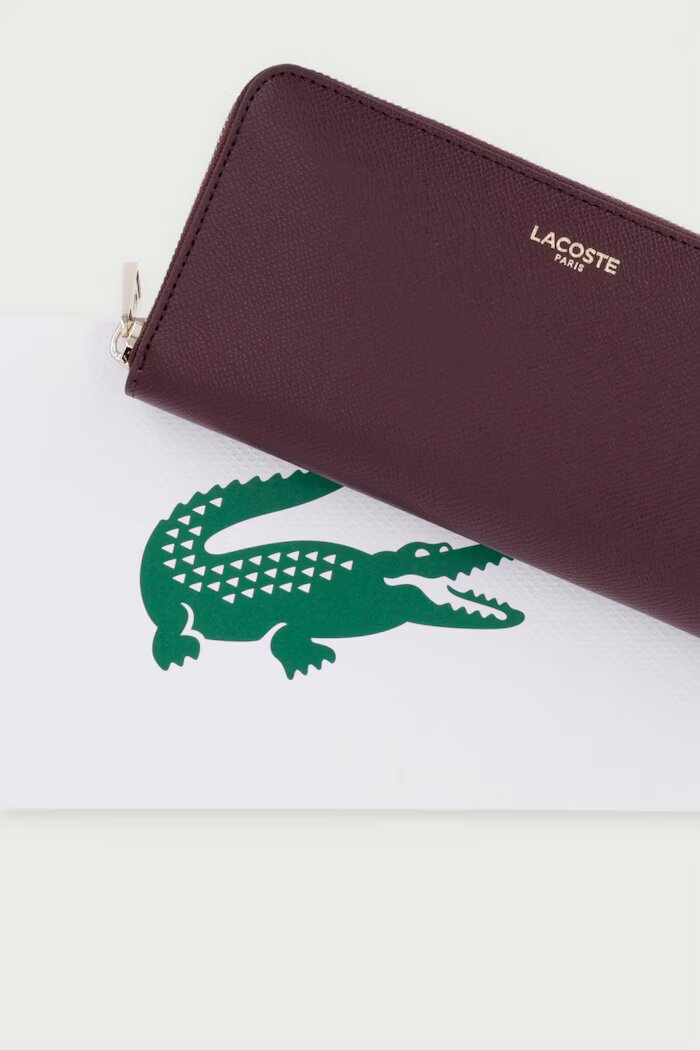 Lacoste портфейл дамски от кожа бордо NF5097PH