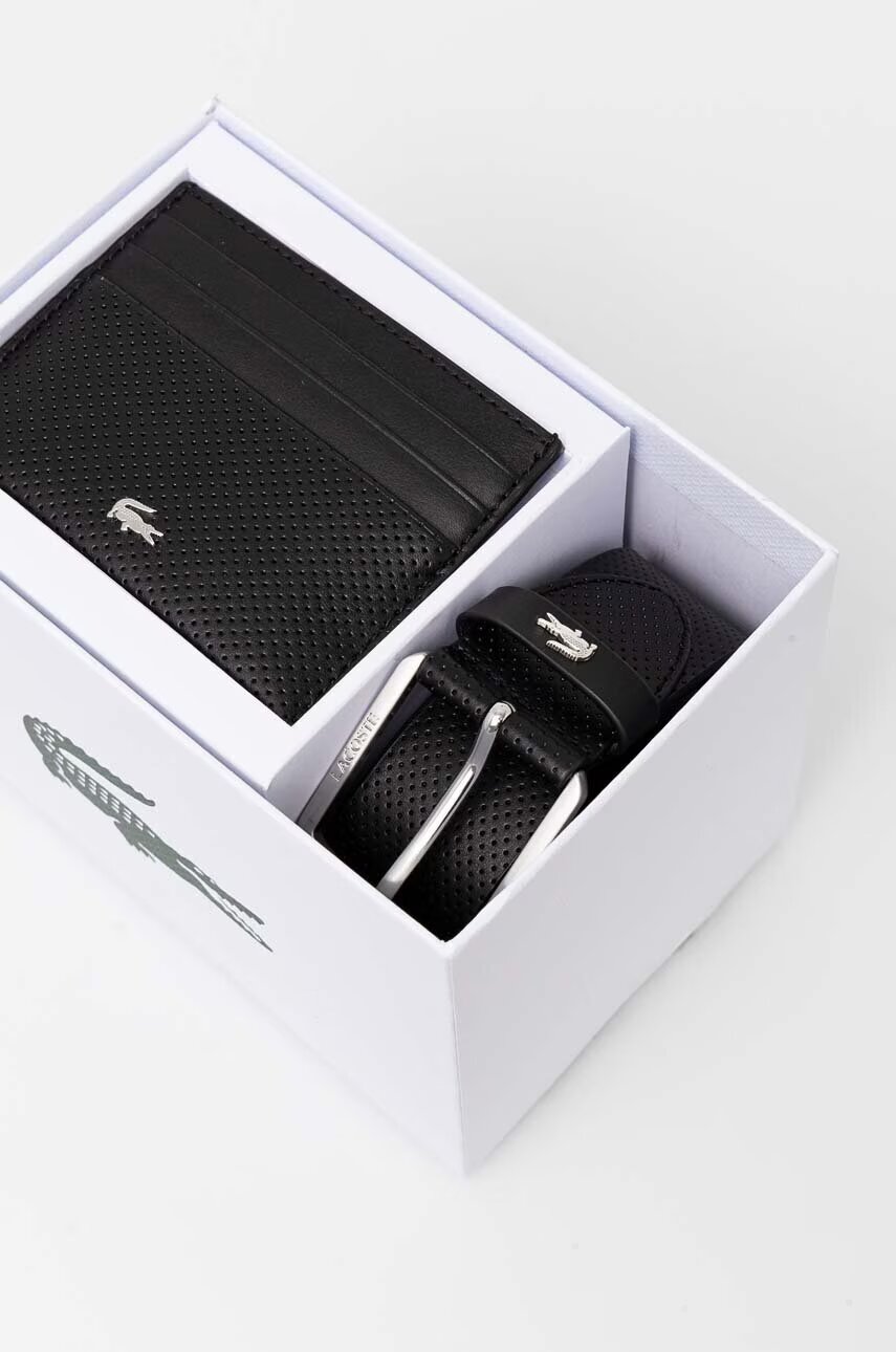 Lacoste Портфейл за карта и кожена каишка