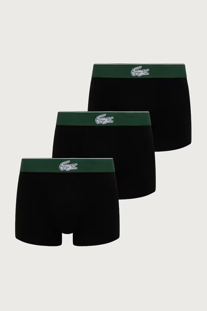 Lacoste прилепнали боксерки мъжки от памук с еластан 3 броя черни 5H0925