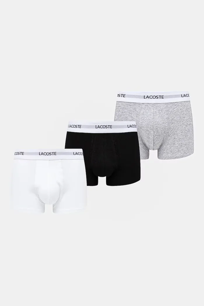 Lacoste прилепнали боксерки мъжки от памук с еластан 3 броя многоцветни 5H5150