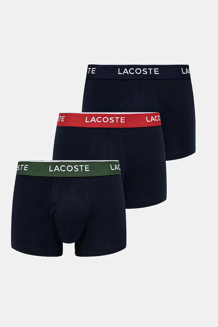 Lacoste прилепнали боксерки мъжки от памук с еластан 3 броя тъмносини 5H1297