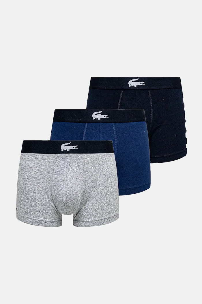Lacoste прилепнали боксерки мъжки с памук 3 броя тъмносини 5H1291
