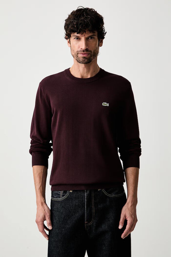 Lacoste пуловер мъжки от памук черен AH1985
